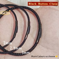 🇲🇾2mm/2.5mm/3mm Black Button Clasp Steel Wire Bracelet