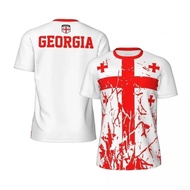 Georgia Flag Graphic Mens Football Jersey Fashion National Emblem 3D Printed Sports T Shirt Casual O