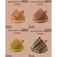 MEN'S TANJAK HAT, ORIGINAL WOVEN SONGKET, PALEMBANG MALAY TRADITIONAL BATIK SONGKET