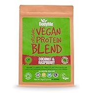 BodyMe Organic Vegan Protein Powder Mixture Raw Coconut Raspberry 1 kg Unsweetened Low Carbohydrate Gluten Free 20 g Vegetable Proteins with 3 Vegan Protein Powder All Essential Amino Acids
