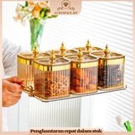 6 in 1 Used Raya Cake Jar Raya Cake Condiment Container Set Candy Tray Covered Cake Tray