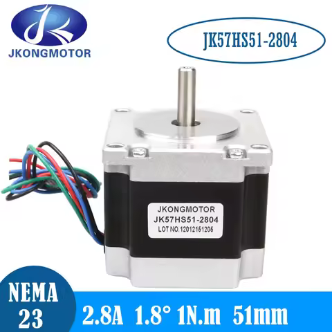Nema 23 Stepper Motor 57HS51 1.8deg 57x51mm 2.8A 1N.m D=6.35mm for 3D printer for CNC engraving mill