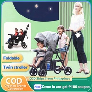 Baby Twin Stroller Tandem Double Baby Stroller Push Chair Foldable Travel Multi functional stroller