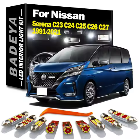 BADEYA Canbus LED Interior Lights Kit For Nissan Serena C23 C24 C25 C26 C27 1991-2017 2018 2019 2020
