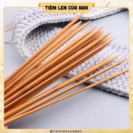 Bamboo knitting rod/needle with 2 ends, easy to use in knitting scarves and ao dai, 25 cm