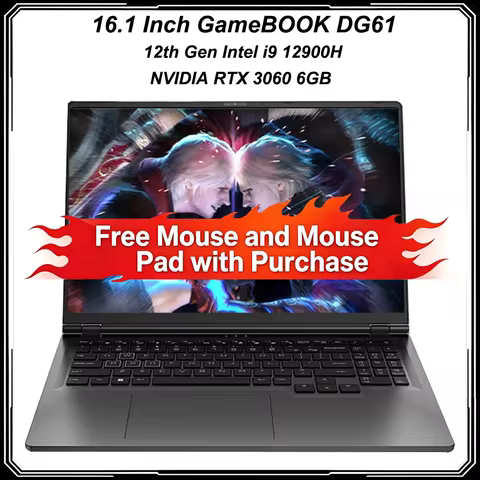 16.1 Inch Gaming Laptop Intel i9-12900H NVIDIA RTX 3060 6G 64GB DDR4 2TB SSD 144Hz RGB Keyboard WIFI