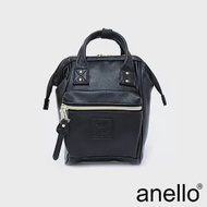 anello 新版2代輕質皮革經典口金迷你後背包 Mini size- 黑色