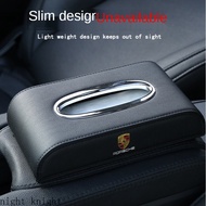 (Tissue Box)Porsche Premium Leather Car Tissue Box  Suitable for Porsche  Panamera Macan Cayenne Tay
