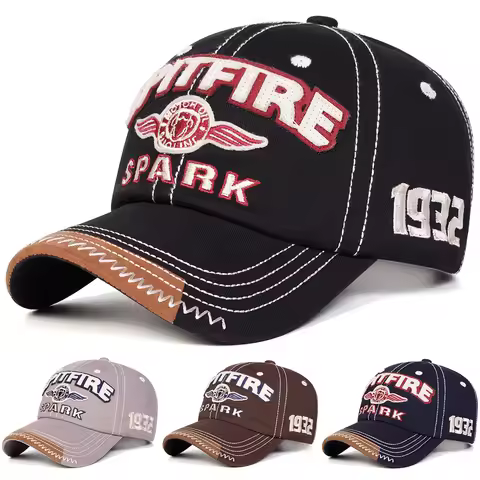 Unisex SPITFIRE SPARK Embroidery Baseball Caps Spring Autumn Outdoor Adjustable Casual Hats Sunscree