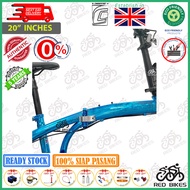 Crosstec Prime Folding Bike 20" Inch Bicycle With Shimano Tourney 7 Speed / Black  Red  Green  Pink 