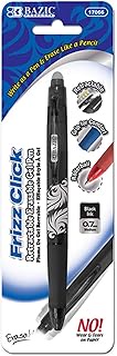 BAZIC Frizz Black Erasable Gel Retractable Pen with Grip