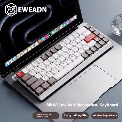 EWEADN Wireless Bluetooth Mechanical Keyboard MK68, 68-key Tea Shaft, Office Keyboard PBT Material K