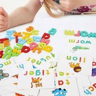 24 Double-Sided Cards + 34 Letter Spelling Game, Montessori Toys, Suitable For Toddlers Picture Spel