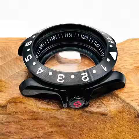 Black Seiko SKX007 NH34 NH35 Watch Cases fit for NH34 NH35 NH36 7S 4R Movement Crown At 3.0 Spring C