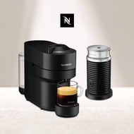 【臻選厚萃】Nespresso Vertuo POP 膠囊咖啡機 午夜黑+黑色奶泡機