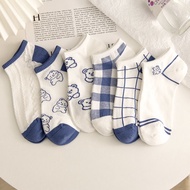 Eaa Shop Imported White Short Women's Socks Cutebiru Korean Style Fashion Women's Socks/ Ankle Socks