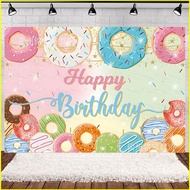 B4 Candy World Kids Birthday Party Pink Theme Donuts Party Photography Backdrop background Scene Lay