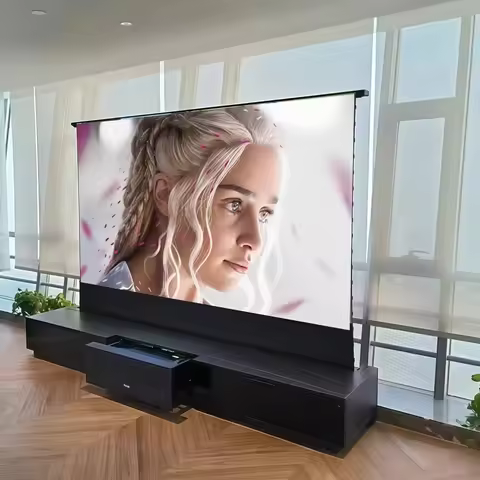 120'' Inch Motorized Projection Screen Living Room Integrated UST Projector Cabinet AWOL VISION LTV-