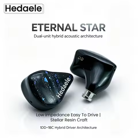 Hedaele ETERNAL STAR 1DD+1BC Hybrid IEM 10mm LCP Dynamic Driver BC Bass Unit 0.78mm 2Pin 3.5/4.4mm E