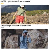 🐧山と道 yamatomichi 100% Light Merino French Sleeve Women, 100% Light Merino Half Zip Hoody UNISEX✈️日本代