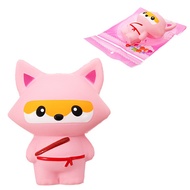 Squishy Pink Fox Ninja Soft Toy 13.5CM Slow Rising With Packaging Collection Gift Bag Keychain Penda