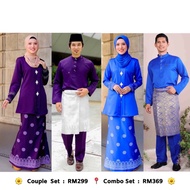 Sedondon Couple Set Raya . Kebaya Songket Printed . Baju Melayu Moden Sakura . Baju Nikah Tunang Pen