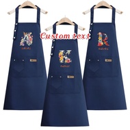Custom text💥 blue kitchen apron standard style fashionable front pocket apron exquisite easy butterf