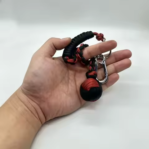 EDC 35cm DIY Monkey Fist Whip Bracelet Outdoor Self Defense Rope Steel Ball Window Breaker Personal 