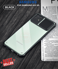 Case Samsung A22 5G Camshield Crystal Bening Camera Protect Slide PC