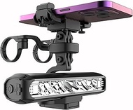 2in1 Super Bright Bike Light with Phone Holder, USB C Rechargeable Bicycle Light for Night Riding, 2