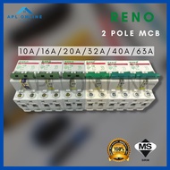 Reno 2 Pole MCB Sirim Approved ( 10A/ 16A / 20A / 32A / 40A/ 63A )