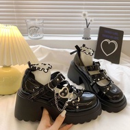 Block Heel Thick-Soled Small Leather Shoes Female British Style Sweet Cool Girl jk Mary Jane Punk St