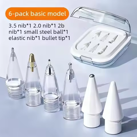 DIXSG Thin Soft Nib Replacements: 4pcs/6pcs Pencil Refills for Apple Pencil 1/2/3rd (USB-C)/Pro