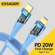 Essager Cáp USB Type C Cho iPhone 13 Pro Max 12 11 X XS XR 8 7 PD 20W Dây Sạc Nhanh Cho iPad Pro Air