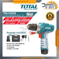 Total Cordless Drill Battery Rechargeable Battery Charger tdli12325 12V Li-ion Battery Drill Cordless Drill Total Tools