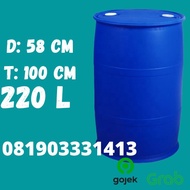 DRUM AIR PLASTIK 200 LITER BESAR TEMPAT SAMPAH EMBER BASKOM HDPE TEBAL PROMO | SALE