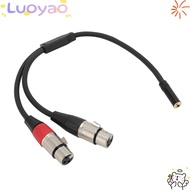 LUOYAO1 1/8 Female To Dual XLR Female Cable, 30cm / 11.81in Professional Y Splitter Cord Wire, Flexi
