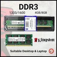 [Local Stock] Kingston DDR3 DDR3L RAM 4GB 8GB 1333MHz 1600MHz Laptop Desktop Memory Notebook PC RAM