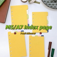 5 Sheets Pearl Shimmer M5/A7 Index Page 5/6 Hole Planner Scrapbook Loose Leaf Category Page