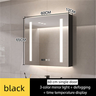 Smart LED Mirror Cabinet Waterproof and Moistureproof Solid Wood Mirror Cabinet for Bathroom Multifunctional Smart Bathroom Storage Cabinet
