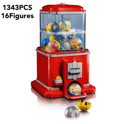 MINISO 1343pcs Creative Ideas 21358 Vending Machine Set Building Blocks Coin Operated Play Game Bric