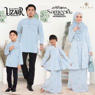 SET FAMILY SEDONDON IBU ANAK BAJU KURUNG MODEN KURTA KIDS BUDAK BAJU RAYA 2023 ASH BLUE BABY SAMEERA