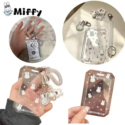 Miffy Set Miffy Star ID Cafeteria Bus Badge Campus Access Card Work Badge Hanging Rope