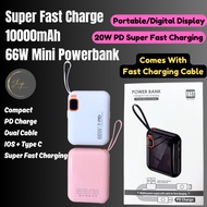 [🇸🇬 INSTOCK] 66W 10000Mah Super Fast Charge Quick Charge Powerbank | Lightning, Type-C | Built in Mu