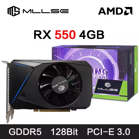 MLLSE AMD Radeon RX 550 4GB GDDR5 128bit Desktop Graphics Card GPU for PC Gaming DP Low Profile