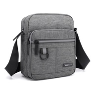 Men Small Shoulder Bag Nylon Crossbody Bag Casual Sports Zipper Soft Canvas Bag