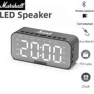 COD - Marshall Bluetooth Speaker Wireless Stereo Bass Subwoofer Music Player with Digital FM Radio LED Mirror Alarm Clock Phone Holder