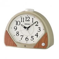 [𝐏𝐎𝐖𝐄𝐑𝐌𝐀𝐓𝐈𝐂]SEIKO Decorative QHK057G QHK057  Golden Plastic Analog Alarm Table Clock with Sweep Movement