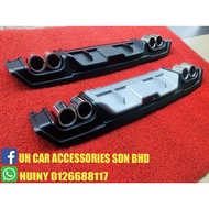 Honda Civic Fc 2016-2021 Rear Bumper Lower Garnish Diffuser Lip Lips Bodykit With Dummy Exhaust [READY STOCK]