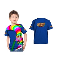 2s5 - Children's T-Shirt Game WORMS ZONE Worm ZONE Fullprint Custom